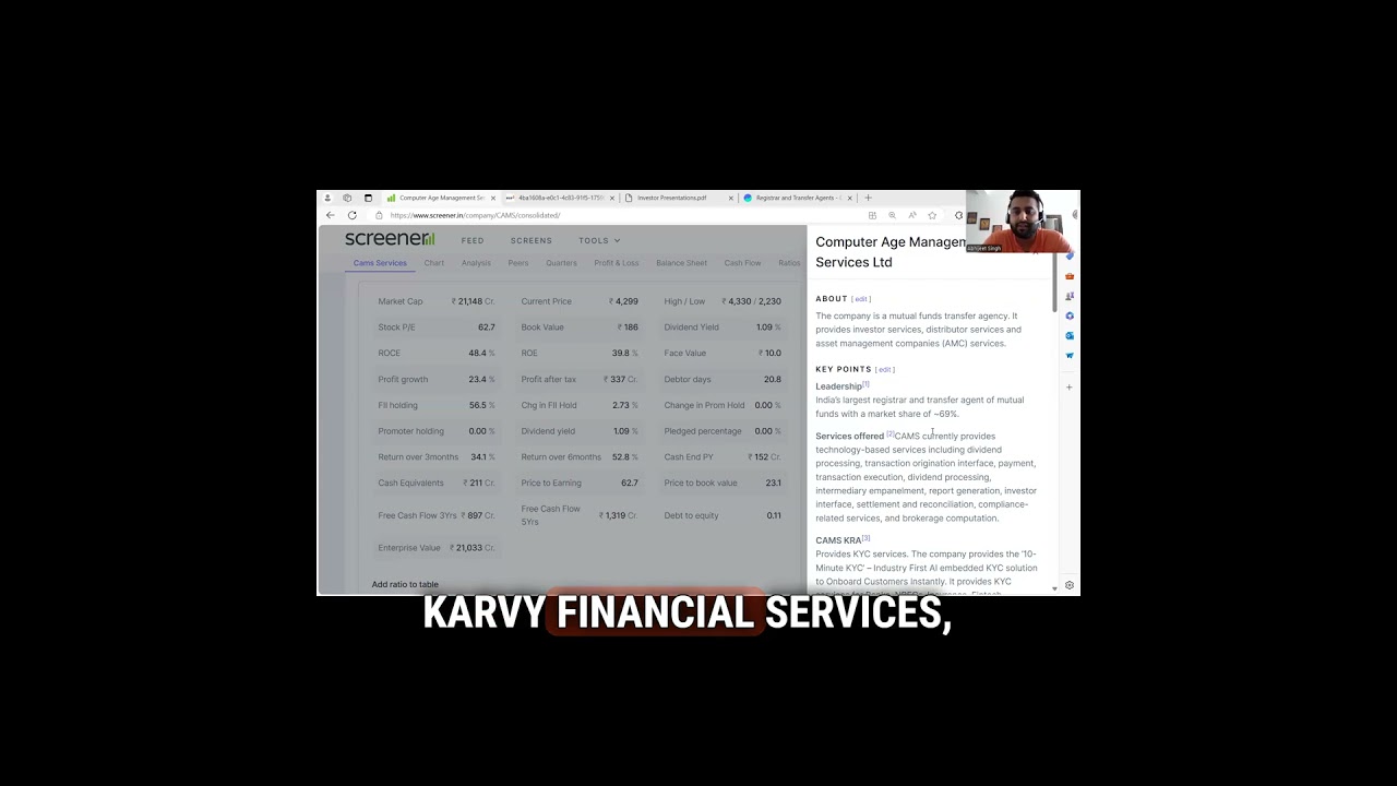 CAMS stock | 69% market share of Mutual Fund AUM | Stock Ideas | Abhijeet Singh