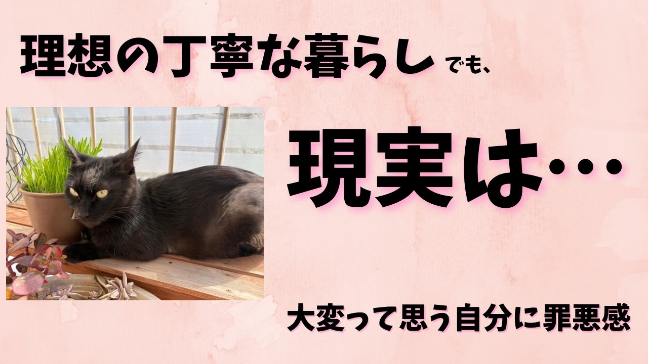 丁寧に暮らしたいのに、現実はバタバタ｜大変って思う自分に罪悪感