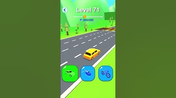 Shape-Shifting 🚙 🚁🛵 Race | Gameplay Level - 71 | Hyper Casual Mobile📱 App | Android,iOS - NEW UPDATE