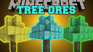 Minecraft: TREE ORES (DIAMOND TREES, EMERALD TREES, GOLD TREES, & MORE!) Mod Showcase