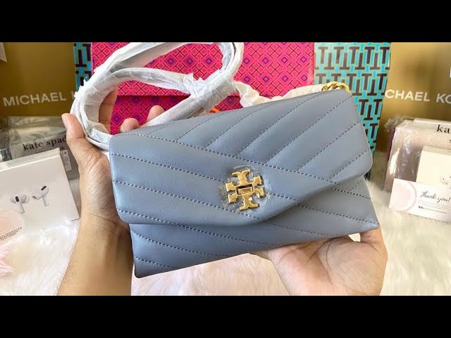 Tory Burch Kira Chevron Chain Wallet in cloud blue / rolled brass by  @springflingmnlph - YouTube