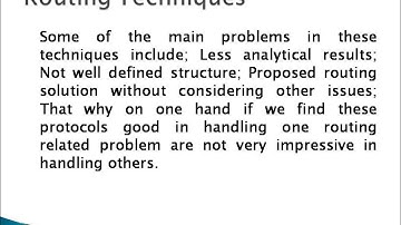 Routing Techniques in a Mobile Ad-hoc Network