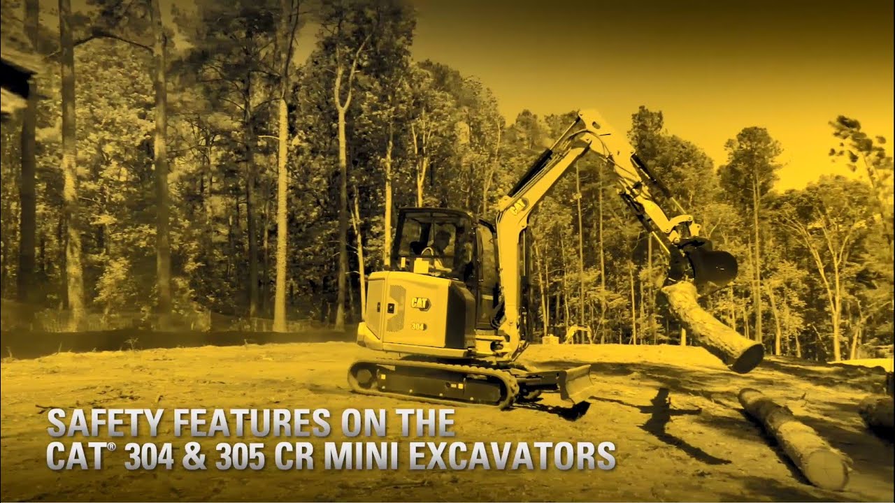 Safety Features on the Cat® 304 and 305 CR Mini Excavators