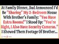 Family Demanded I House My Brother I Pulled Up Cameras Showing Him Was At My House