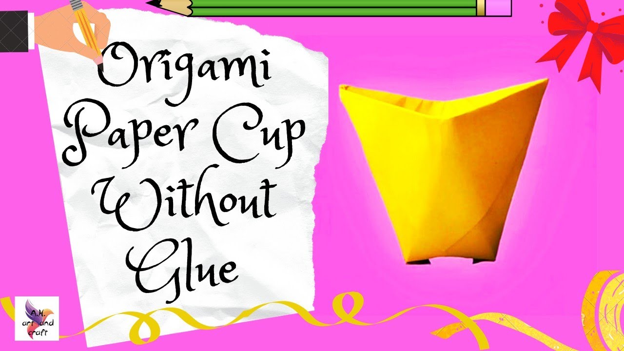 Origami Paper Cup Without Glue | DIY paper Cup, Step by step| #