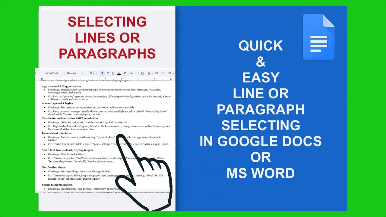 Format Paragraphs or Lines Fast in Google Docs: The “Select One Word ...