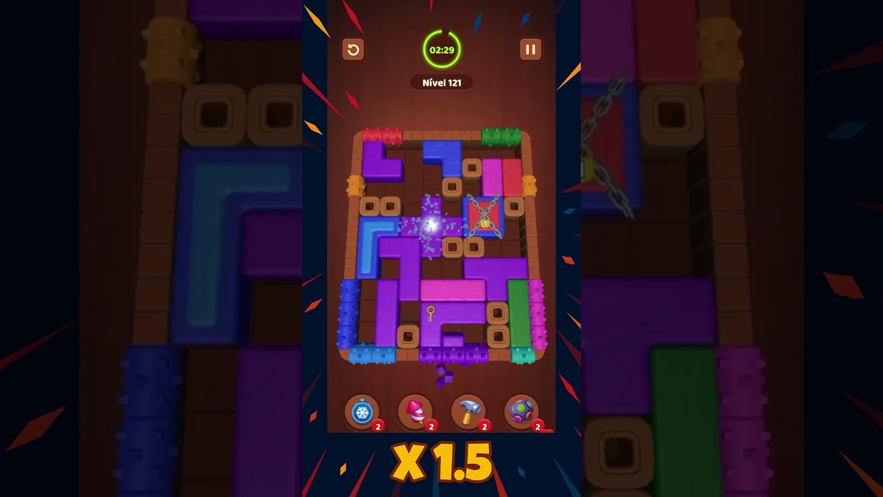 Wood Block Jam - Level 121 Solution 🔓 | Fastpass Reward Unlocked!