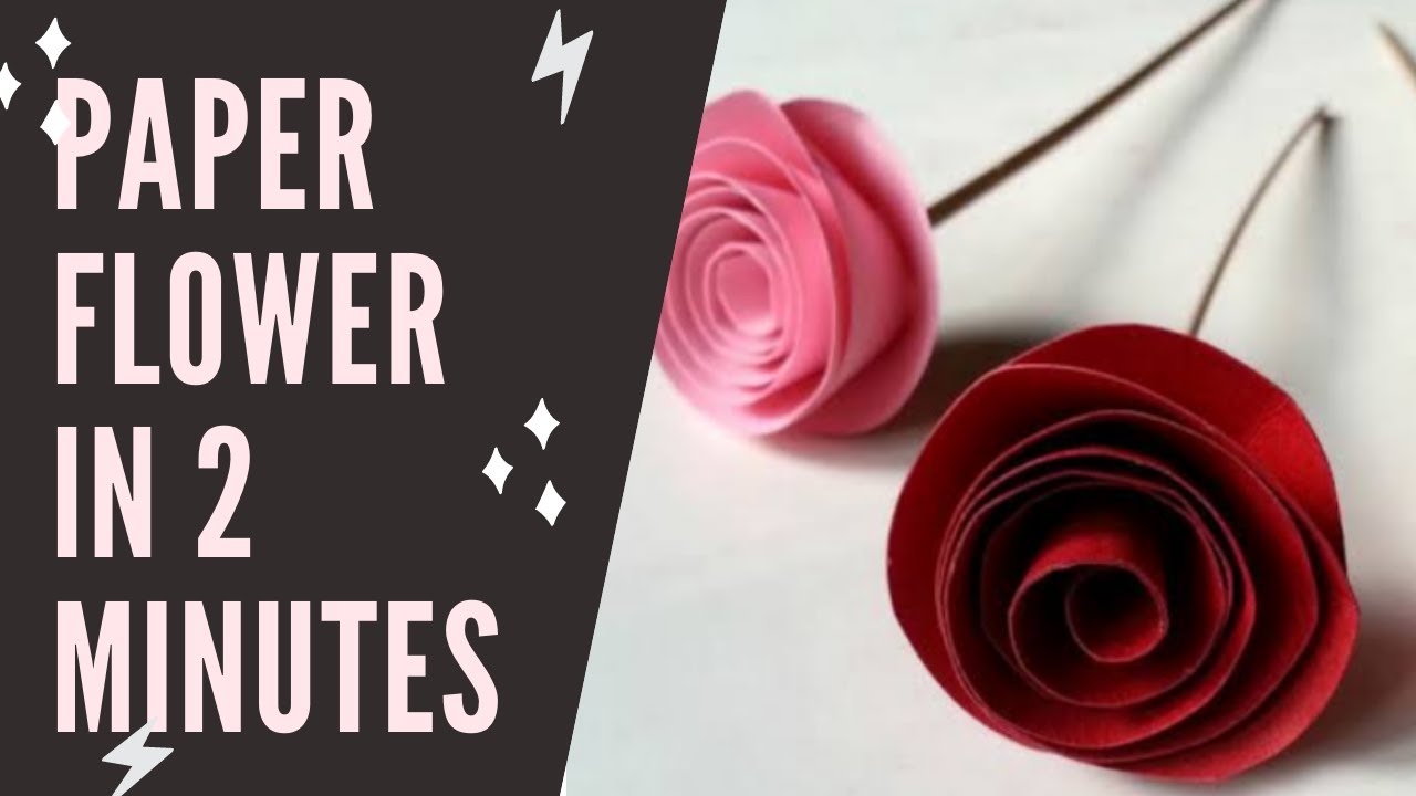 HOW TO MAKE CUTE ROSE IN JUST 2 MINUTES / MINI PAPER ROSES / EASY