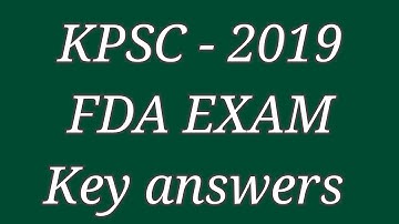 KPSC DICLARED FIRST DIVISION ASSISTANT( FDA)  KEY ANS