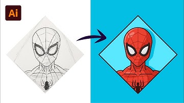 Adobe Illustrator Tutorial: Create Spiderman from Sketch (HD)