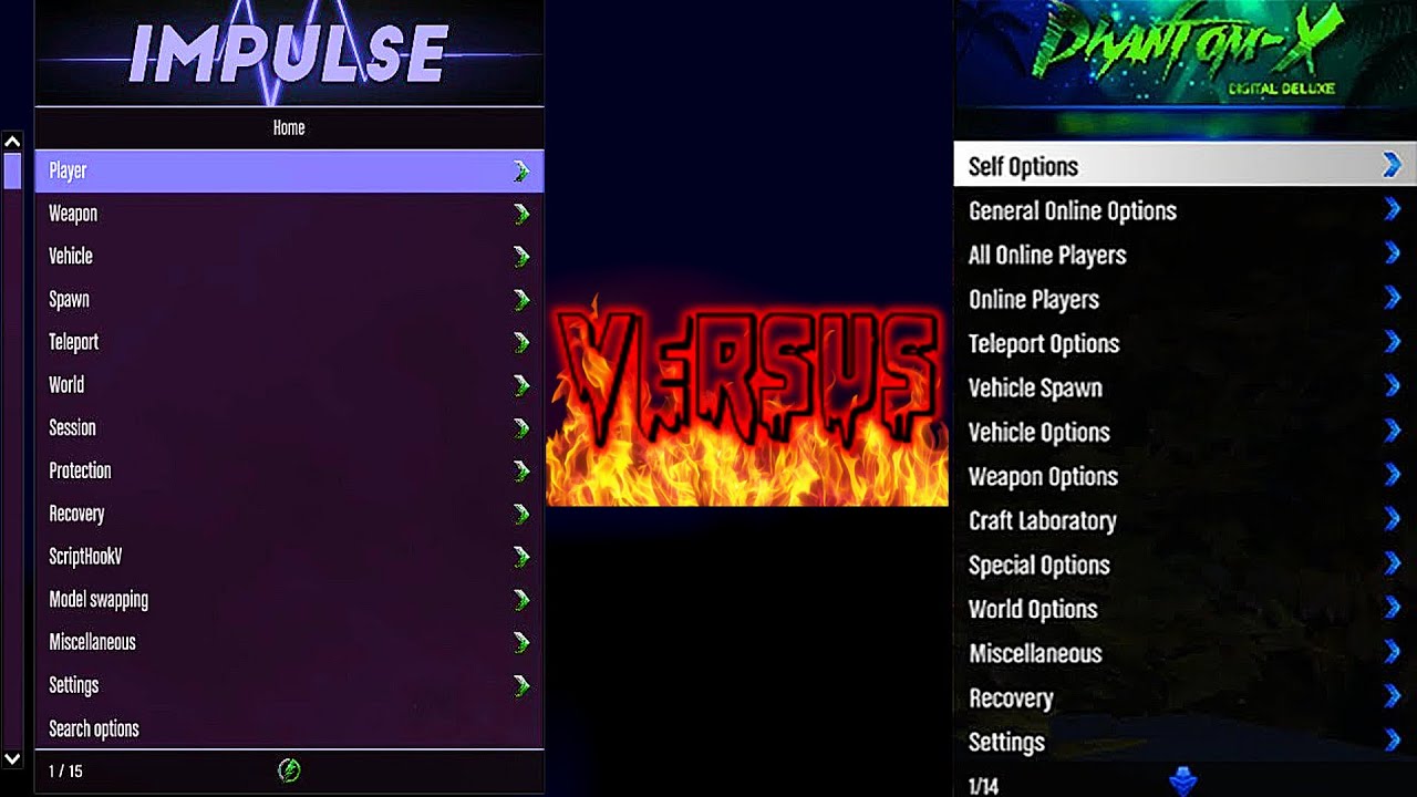 Gta 5 Online Impulse Vs Phantom X Mod Menu Epic Battle Youtube