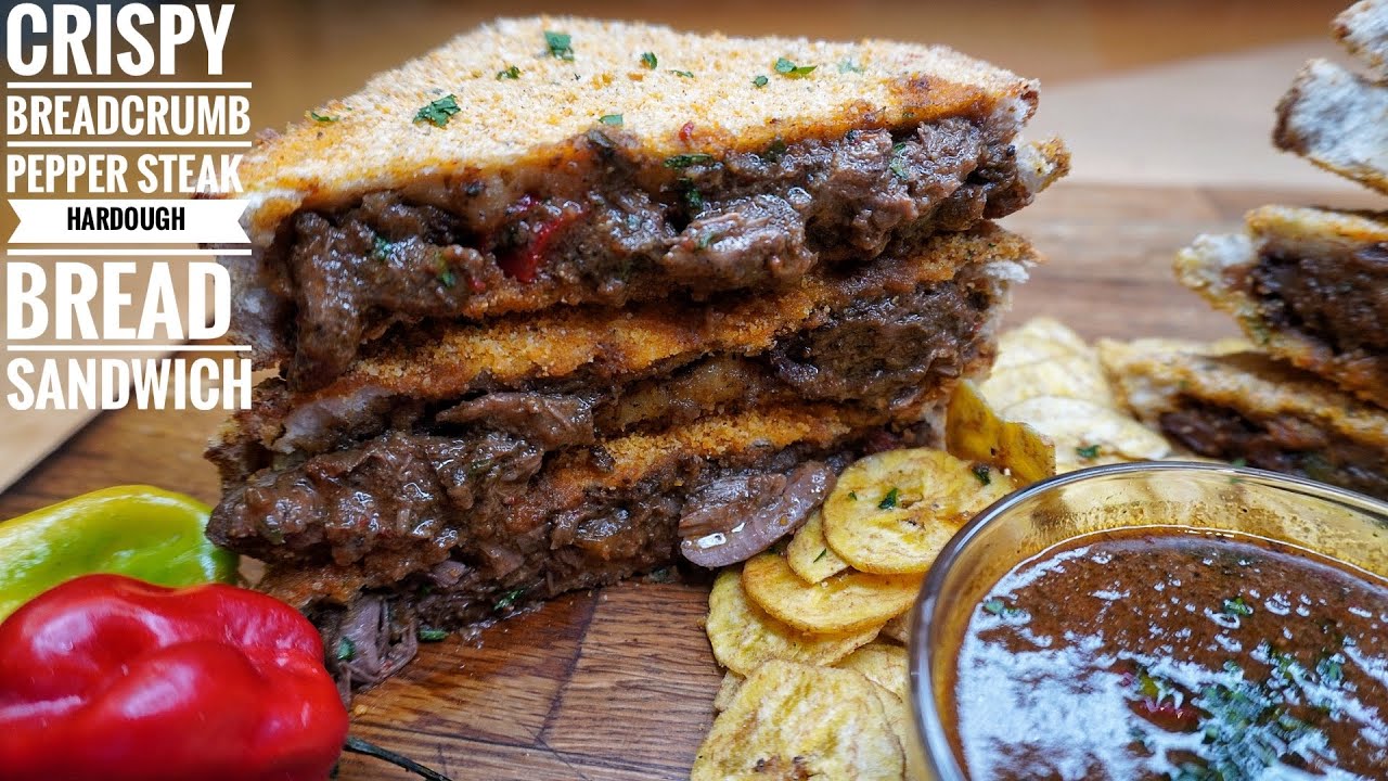 THE ULTIMATE CRISPY BREADCRUMB CHEESY PEPPER STEAK HARDDOUGH BREAD