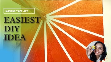 Abstract Painting with Masking Tape Techniques For Beginners | Masking Tape Painting On Canvas