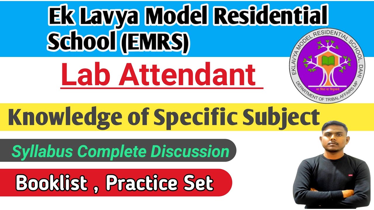 Booklist EMRS Lab Attendant 2023 | Emrs Syllabus  Discussion |Specific Subject of Lab attendent