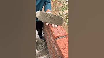 How is the process of installing red bricks? #automobile #popular #constructionchannel