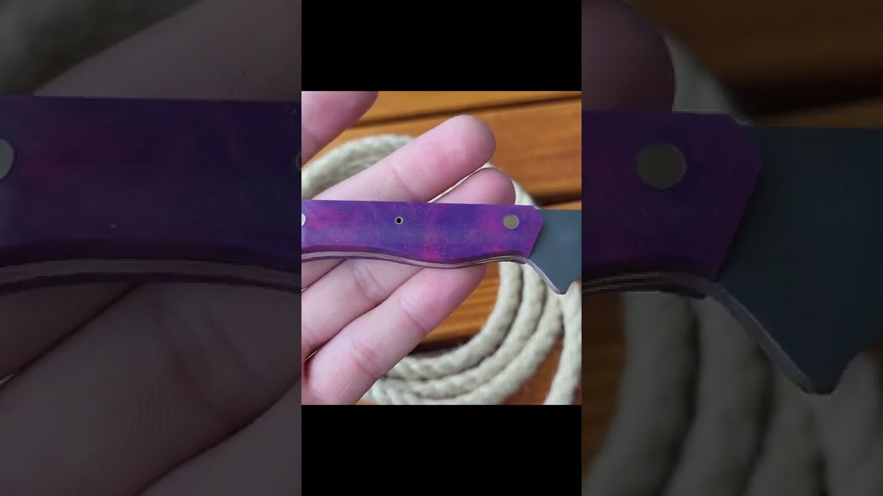 Knife making - Pocket EDC Knife With Purple Scales