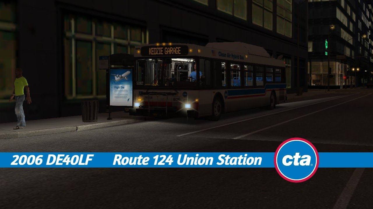 OMSI 2 - Chicago Downtown - 2006 New Flyer DE40LF on Route 124 to Union Station
