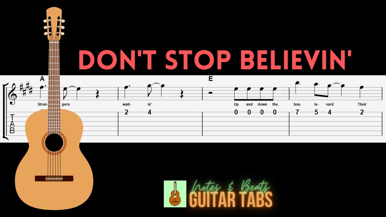 journey don't stop believin guitar tutorial