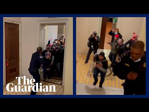 Pro-Trump mob chases lone Black police officer up stairs in Capitol