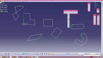 Catia v5 (profile tool ) Line, Circle, Rectangle, Arc, Spline ...etc  tutorial