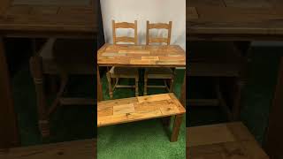 Rustic Patchwork Compact Dining Table And Matching Bench Woodwork Woodworker