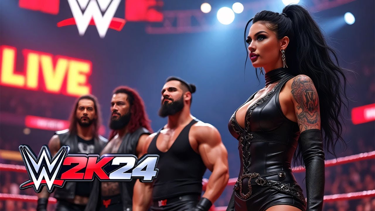 WWE Live Tiffany Strattron Vs Roman reigns, Sami, Seth  