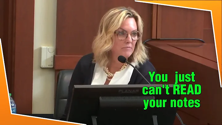 Amber's witness Dr. KAREN Hughes can't stop readin...