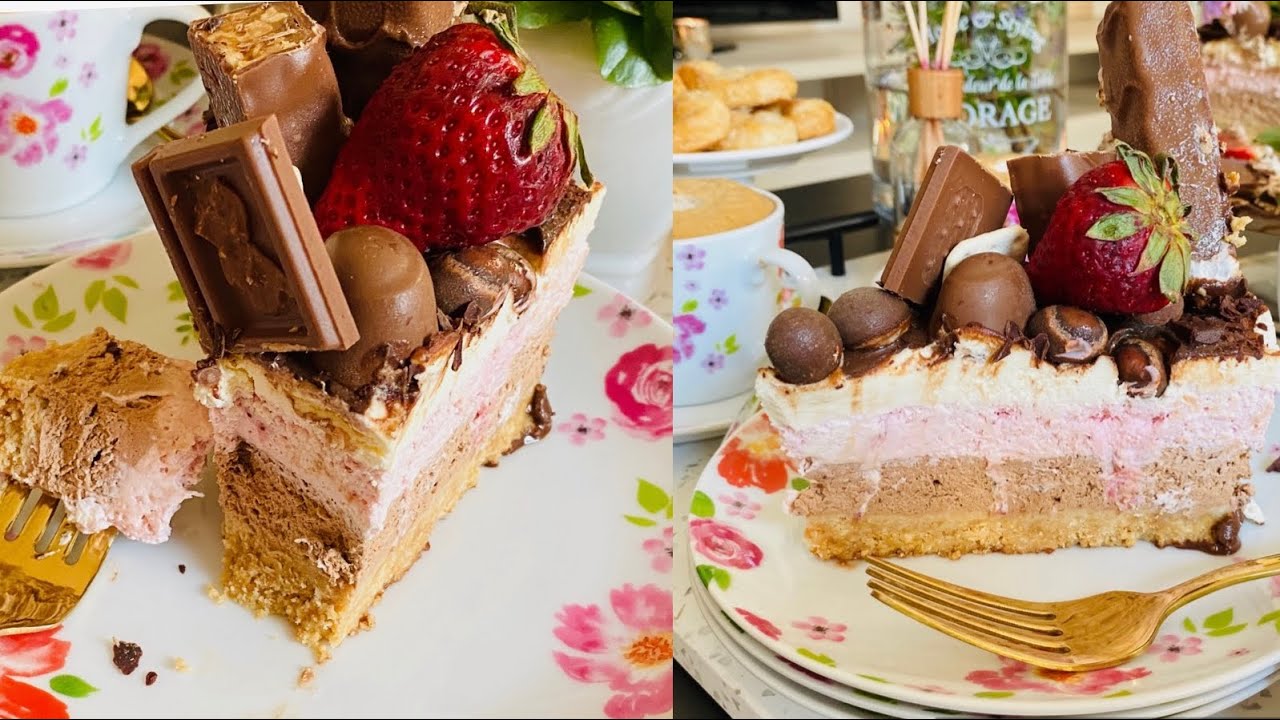 اروع و أسهل تشيزكيك لعيد ميلاد رويجليي في الحضر الصّحّي 🍰بثلاث طبقات 🍰cheesecake 3 couches