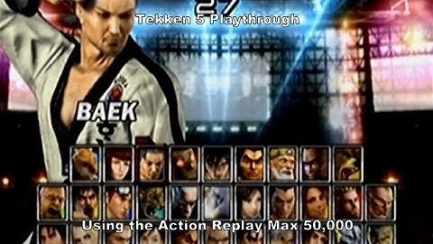 Tekken 5 Baek Playthrough using the Action Replay Max 50,000 cheat codes for Ps2 :D #Playstation