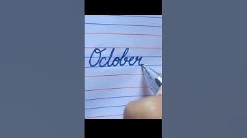Write "October" in cursive writing #cursivewriting #october