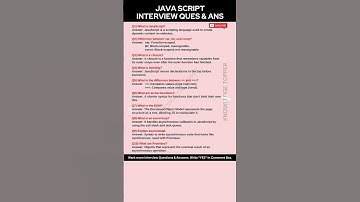 JavaScript Interview Questions and Answers