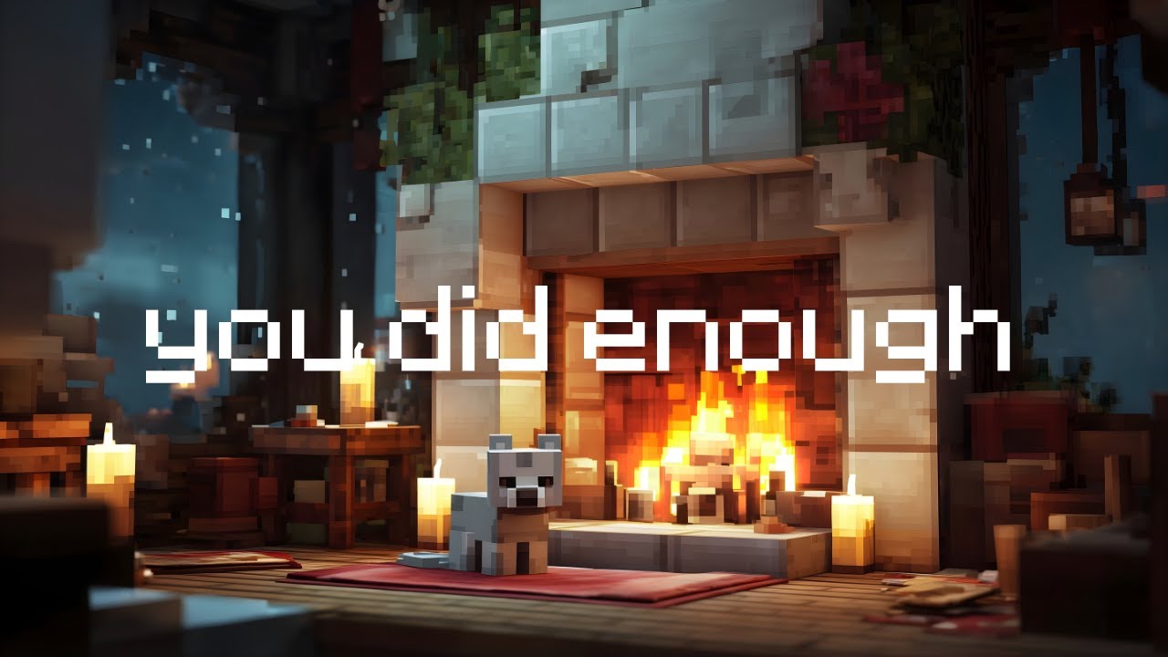 warm fire sounds to sleep to ~ calming minecraft lofi