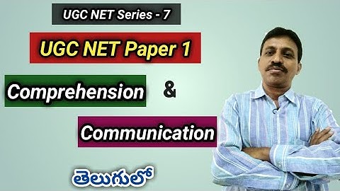 UGC NET Paper 1: Comprehension & Communication I NTA I In Telugu