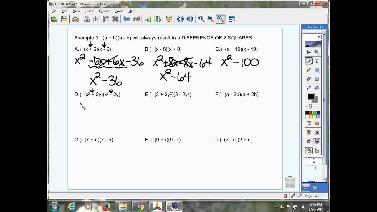 6.6 Example 3 Multiply special polynomials - YouTube