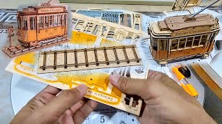 Assembling the Rolife TG505 Tramcar 3D wooden puzzle from KKV. How long does it take to complete