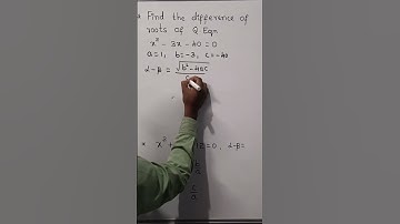 Difference of roots of quadratic equation