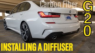 INSTALLING A DIFFUSER ON MY G20 BMW  Carbon Fiber