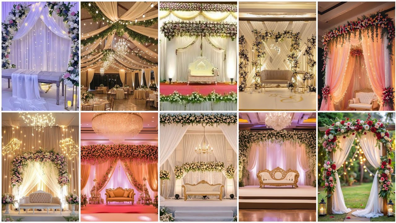 Простые и красивые идеи свадебного декора | Идеи оформления свадебной сцены/мандапа и входа