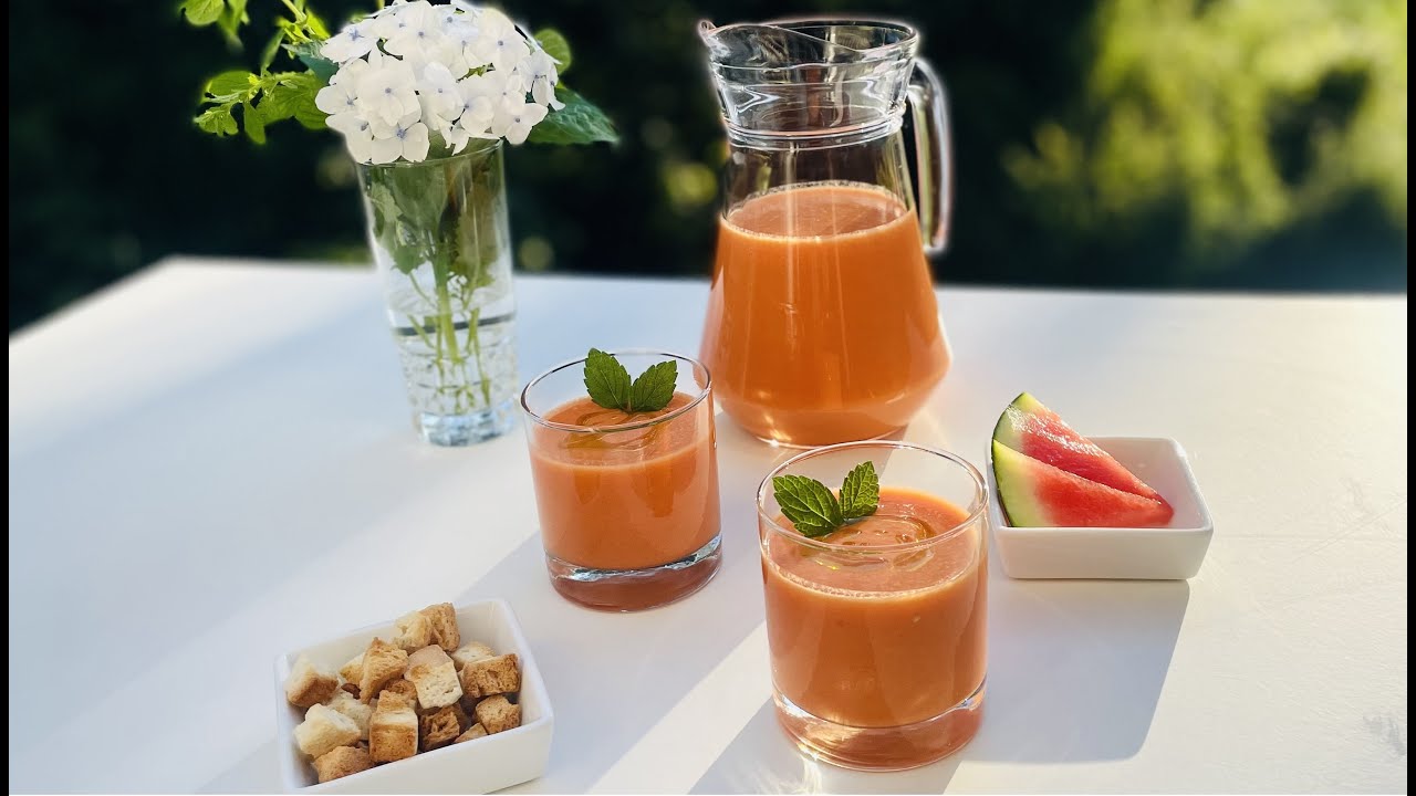 Gazpacho Sandía en MONSIEUR CUISINE, THERMOMIX o de manera tradicional