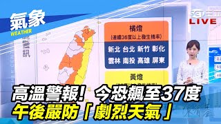 12縣市高溫警報！今恐飆至37度　午後嚴防「劇烈天氣」｜三立新聞台