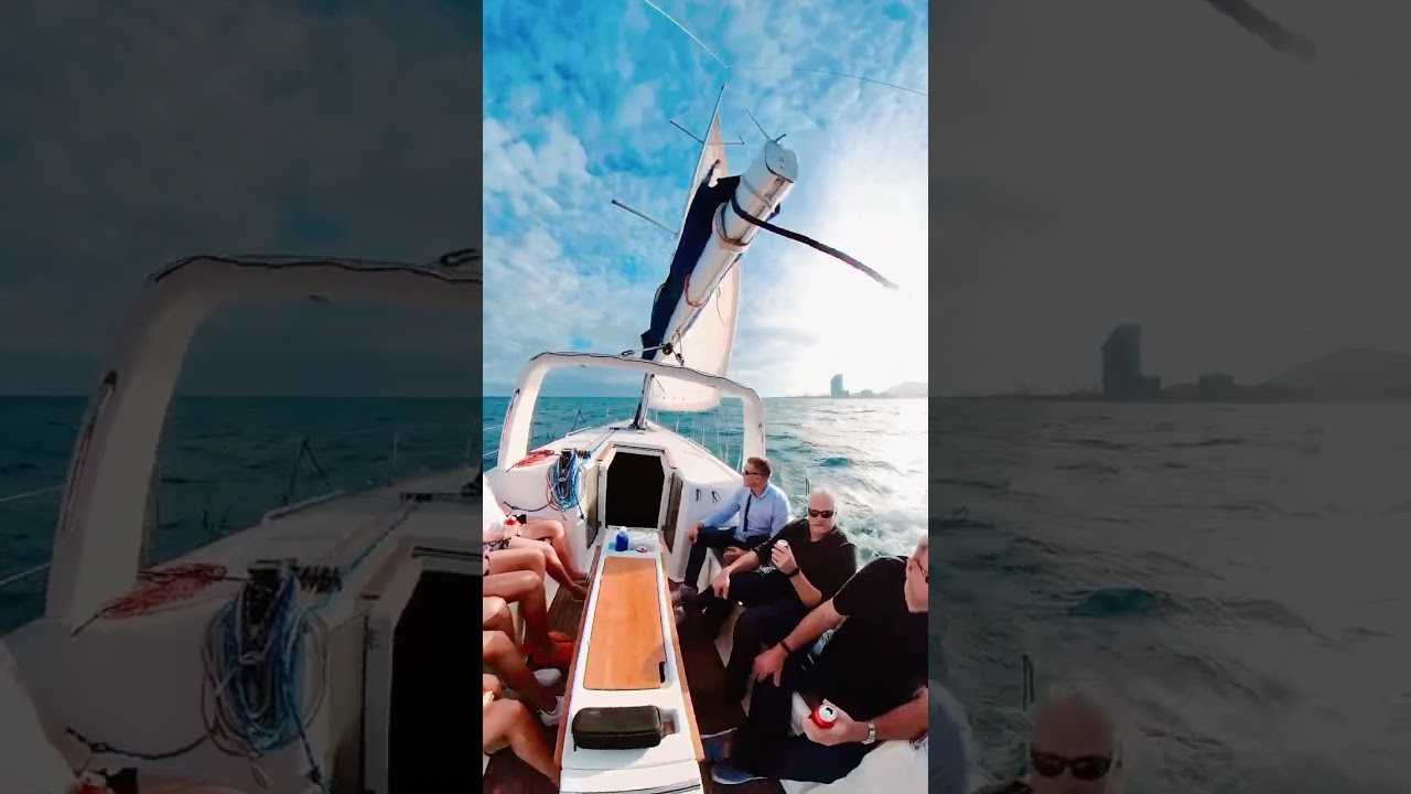 Having fun with Barcelona sailing day on a sailing trip!!