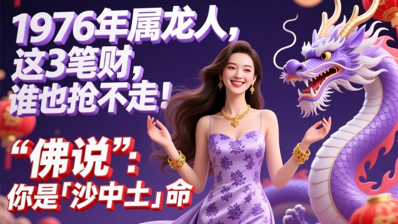 1976年属龙人，丙辰年出生，你的苦日子彻底结束了！佛说：你是「沙中土」命，年底前这3笔财，谁也抢不走！ 