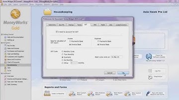 Moneyworks - Setting Up GST Functions