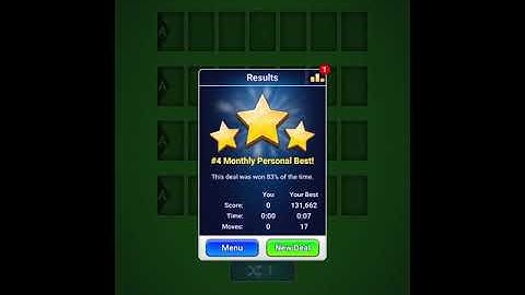 Solitaire Series by MobilityWare - Three Daily Goals Completed and Deal Won Dialog (Old) #shorts