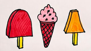 Let's learn how to draw icecream easy step by step,and colouring,In this video. 🍦