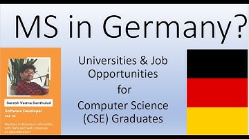 MS in Germany for Computer Science (CSE) Graduates : Universities & Admission/ Suresh Varma (Ep-12)