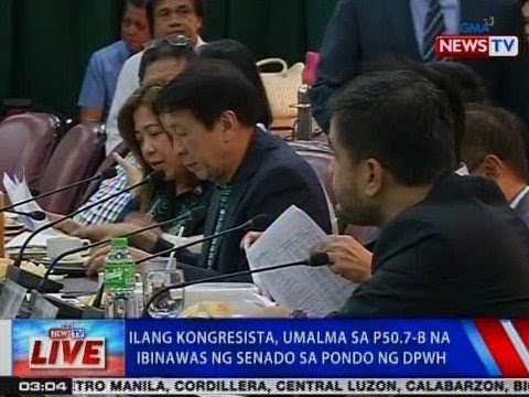 NTVL: Ilang kongresista, umalma sa P50.7B na ibinawas ng Senado sa pondo ng DPWH