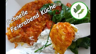 15 Minuten Küche - Vegi Rösti Mit Schnittlaucip Und Salat / Schnelle Rezepte