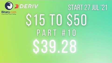$39.28 Part #10 $15 to $50 Deriv Binary Profit Consistent