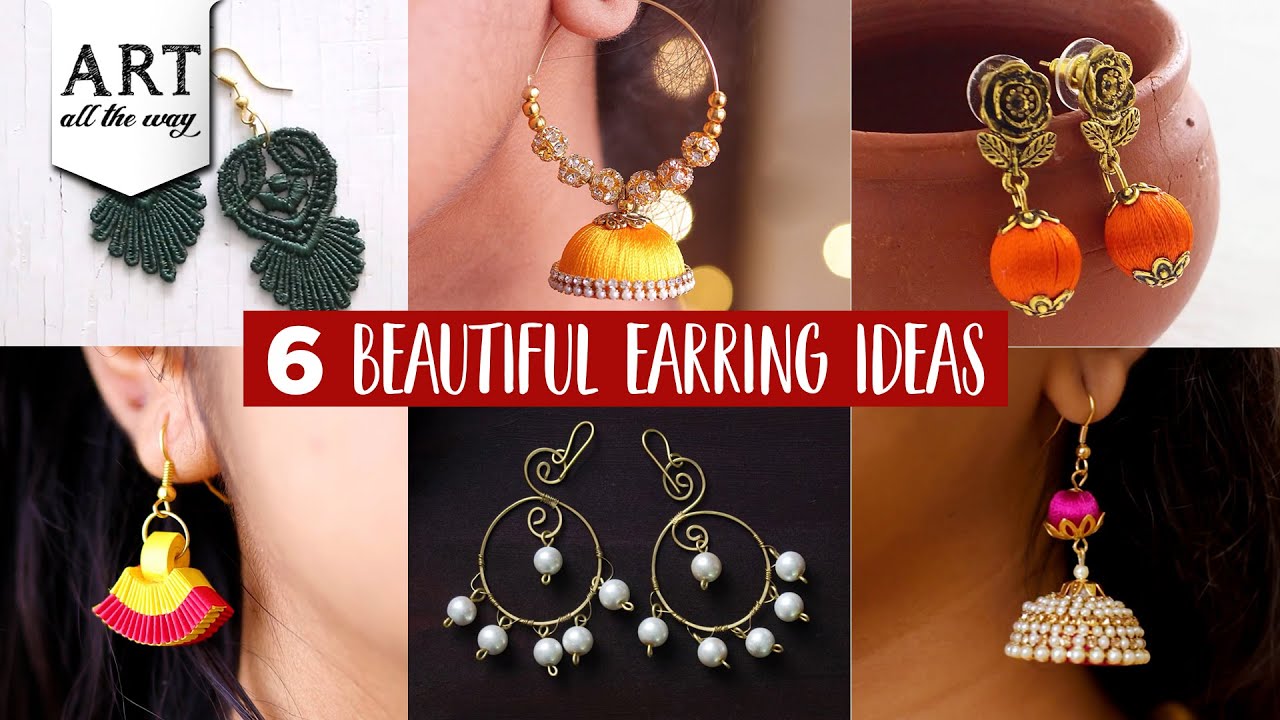 6 Beautiful Earring Ideas | Handmade earrings | Quilling crafts | Silk thread Jewellery Design